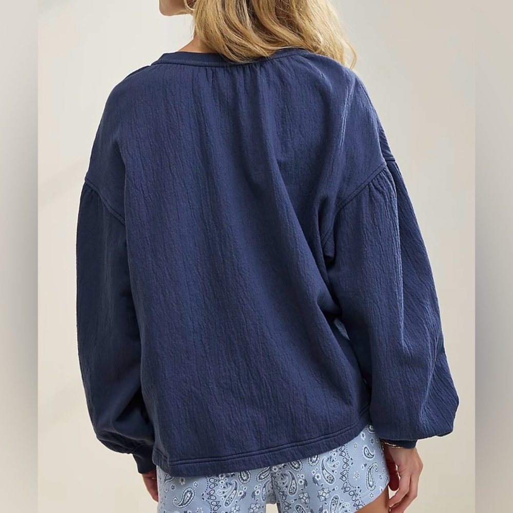 NWT(in packaging)Aerie Easy Street Sweatshirt Premium cotton Navy Blue - Picture 2 of 6